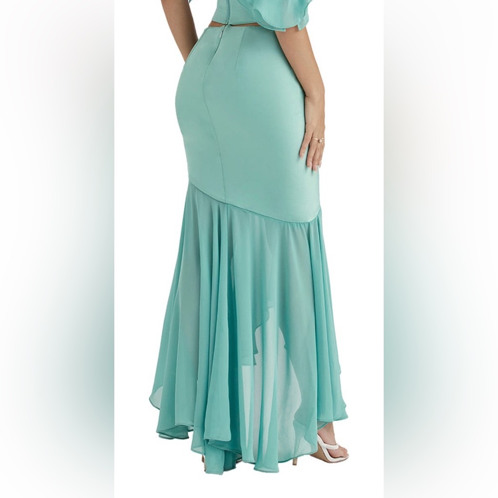 House of CB Asymmetrical Aqua Skirt - Picture 3 of 5